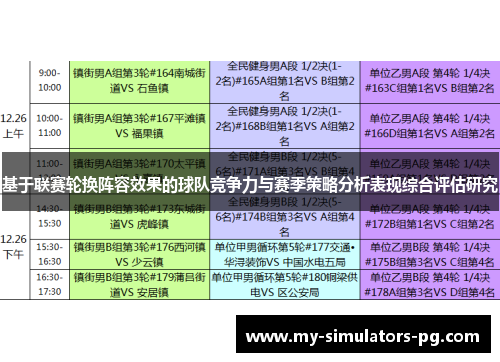 基于联赛轮换阵容效果的球队竞争力与赛季策略分析表现综合评估研究 基于联赛轮换阵容效果的球队竞争力与赛季策略分析表现综合评估研究